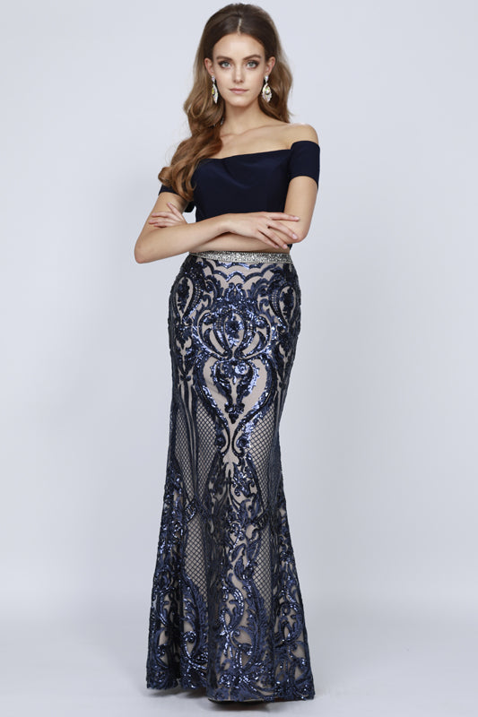 Elegant Embellished Formal Long Special Occasion Gown Detailed Design JT663