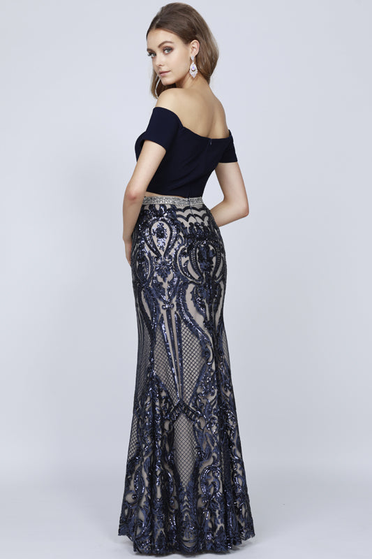 Elegant Embellished Formal Long Special Occasion Gown Detailed Design JT663