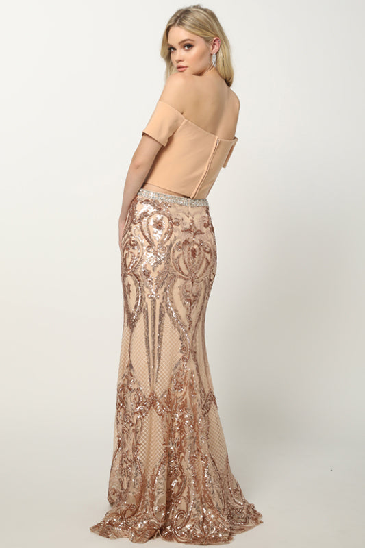 Elegant Embellished Formal Long Special Occasion Gown Detailed Design JT663