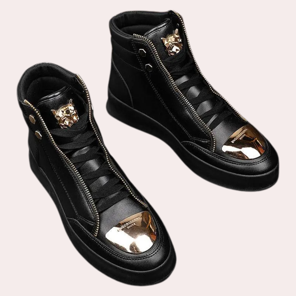 Boot Season High Top Sneakers Metallic Toe Statement — Men's