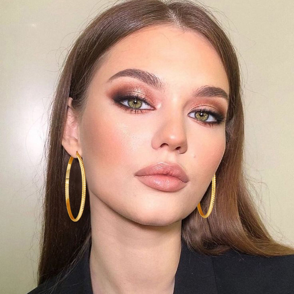 Cold World 18K Gold-Plated Hoop Earrings — Chunky