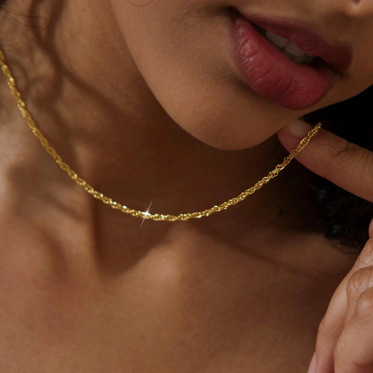 Big Starz Thin Rope Chain Necklace — 18K Gold Plated (Women's)