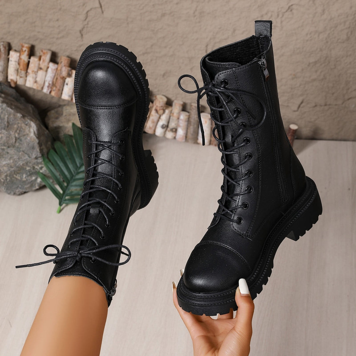 Big Starz Knee High Combat Boots detail
