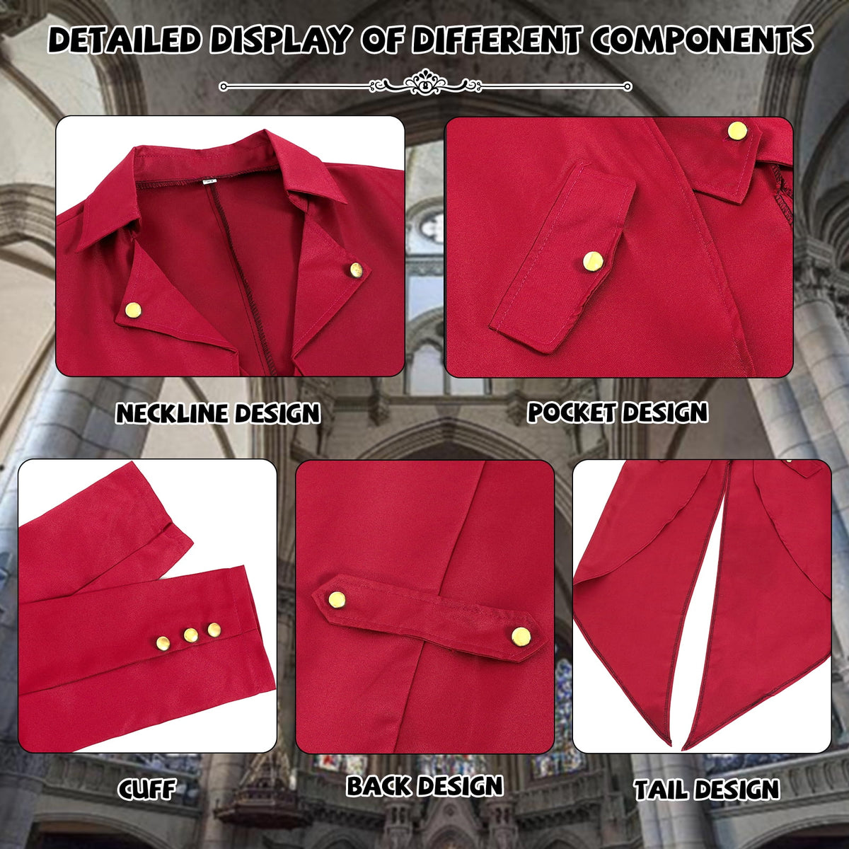 Bad Spirit Medieval Gothic Steampunk Tailcoat Medieval Victorian Costume — Men's