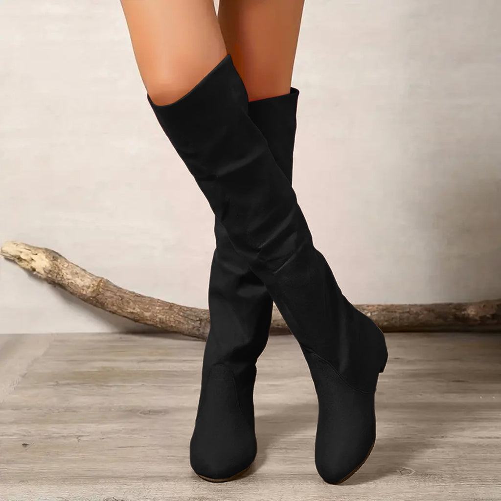 Heel Game Over The Knee Boots Low Heel — Women's