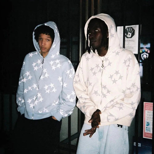 Big Starz Vintage Star Print Zip Up Hoodie