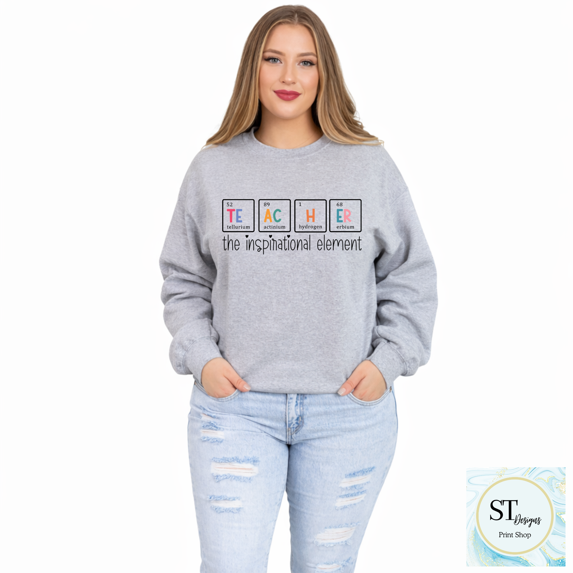 Science Teacher Crewneck Sweatshirt | Teacher Periodic Table Sweatshirt | Chemistry Teacher Gift | STEM Teacher Crewneck | Unisex S-5XL