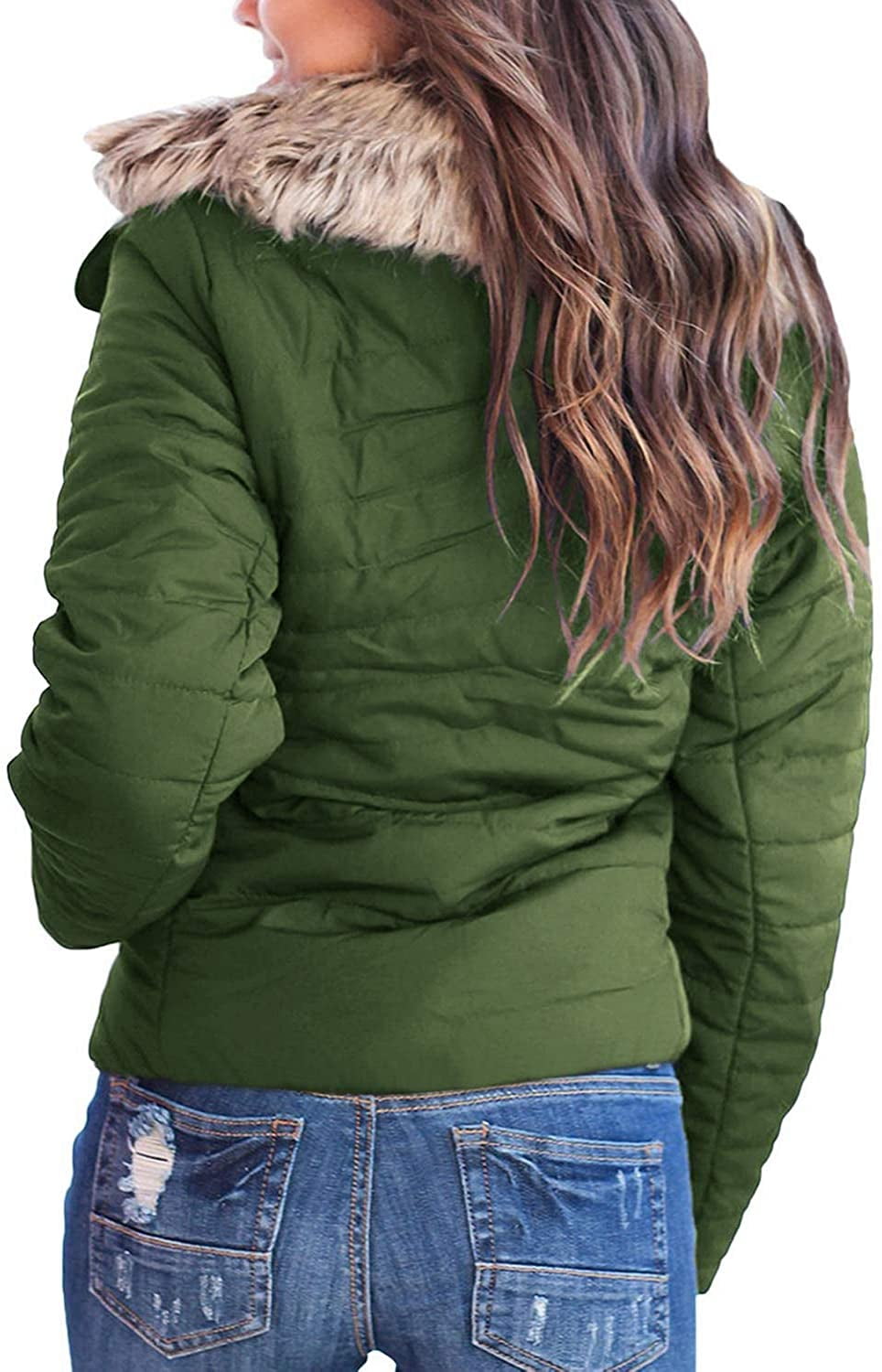 Furs Quilted Faux Fur Puffer