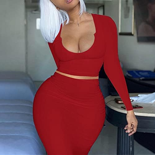 Two Am Ribbed Knit Bodycon Set — Long Sleeve