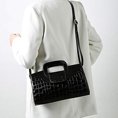 Blackout Croc Flap Tote