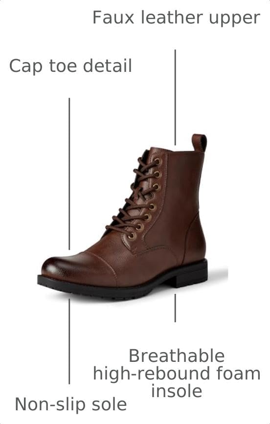 Court Ready Cap Toe Lace Up Combat Boots — Men's