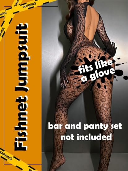 Slow Burn One Piece Black Fishnet Bodysuit Lingerie — Women's