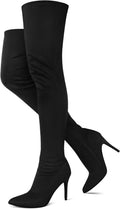 Height Thigh High Boots Pointed Toe Stiletto — Women's