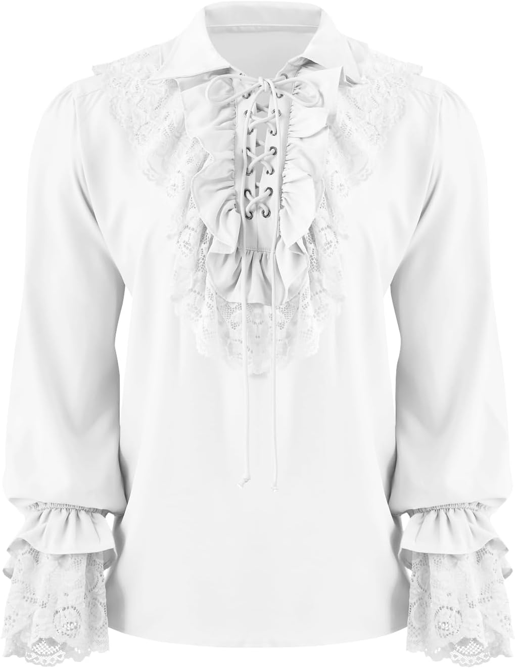 Haunt Pirate Shirt Ruffle Renaissance Victorian Vampire Costume — Men's