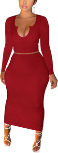 Night Out Two Piece Skirt Long Sleeve Sleeveless — Women's
