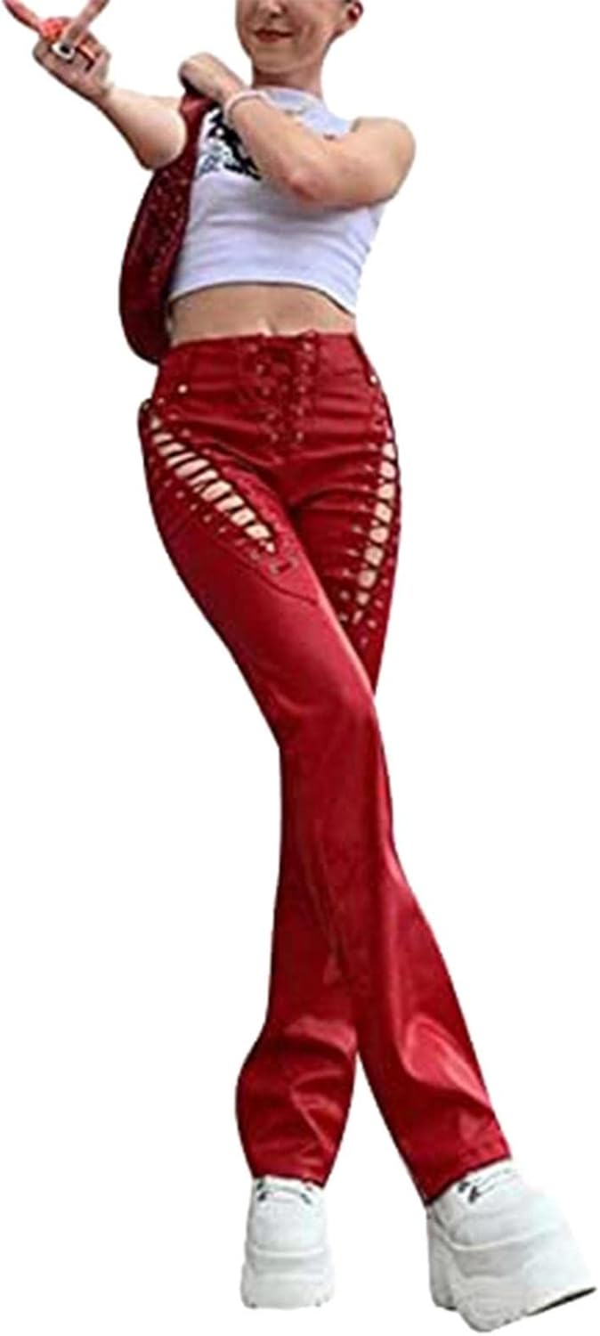 Big Starz Faux Leather Lace-Up Pants detail