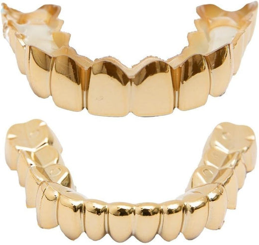 Big Starz Gold Grillz — Silicone Fit, Top & Bottom Set