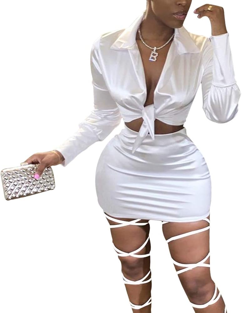 Red Room Satin Bodycon Set — Long Sleeve