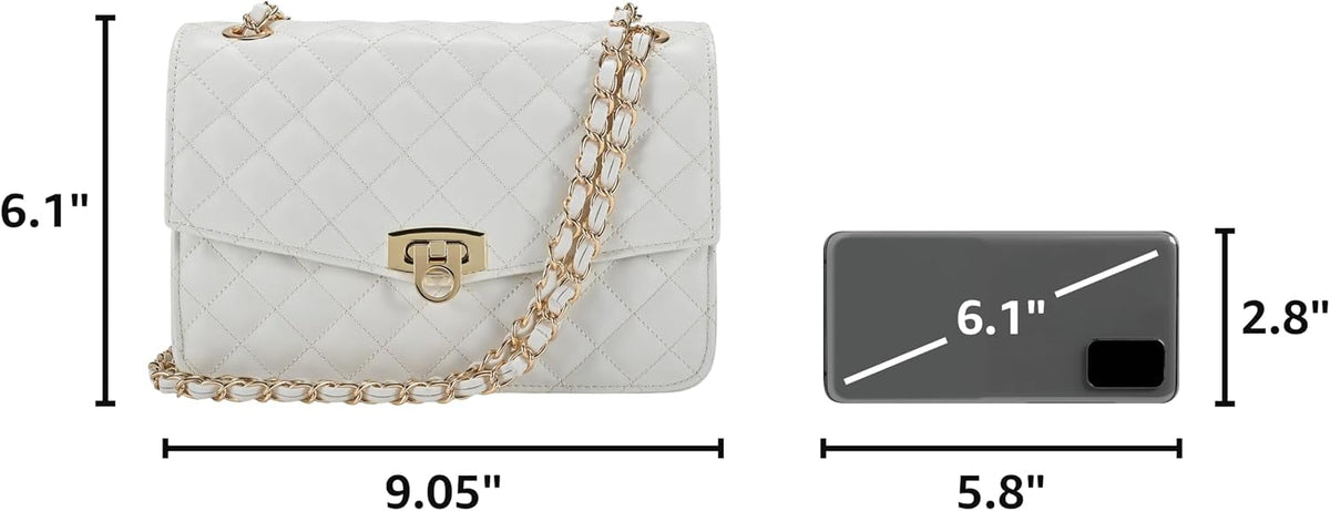 Bag Talk Quilted Shoulder Bag Medium Flap Crossbody — Women's