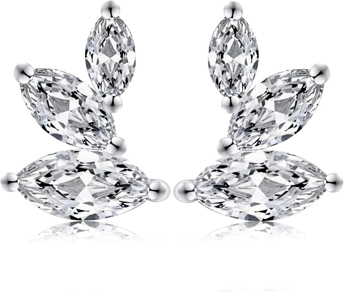 Big Starz Marquise Moissanite Stud Earrings — 18K Gold Plated, 925 Silver
