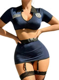 All Hallows Police Costume Lingerie Sets with Belt — Women's