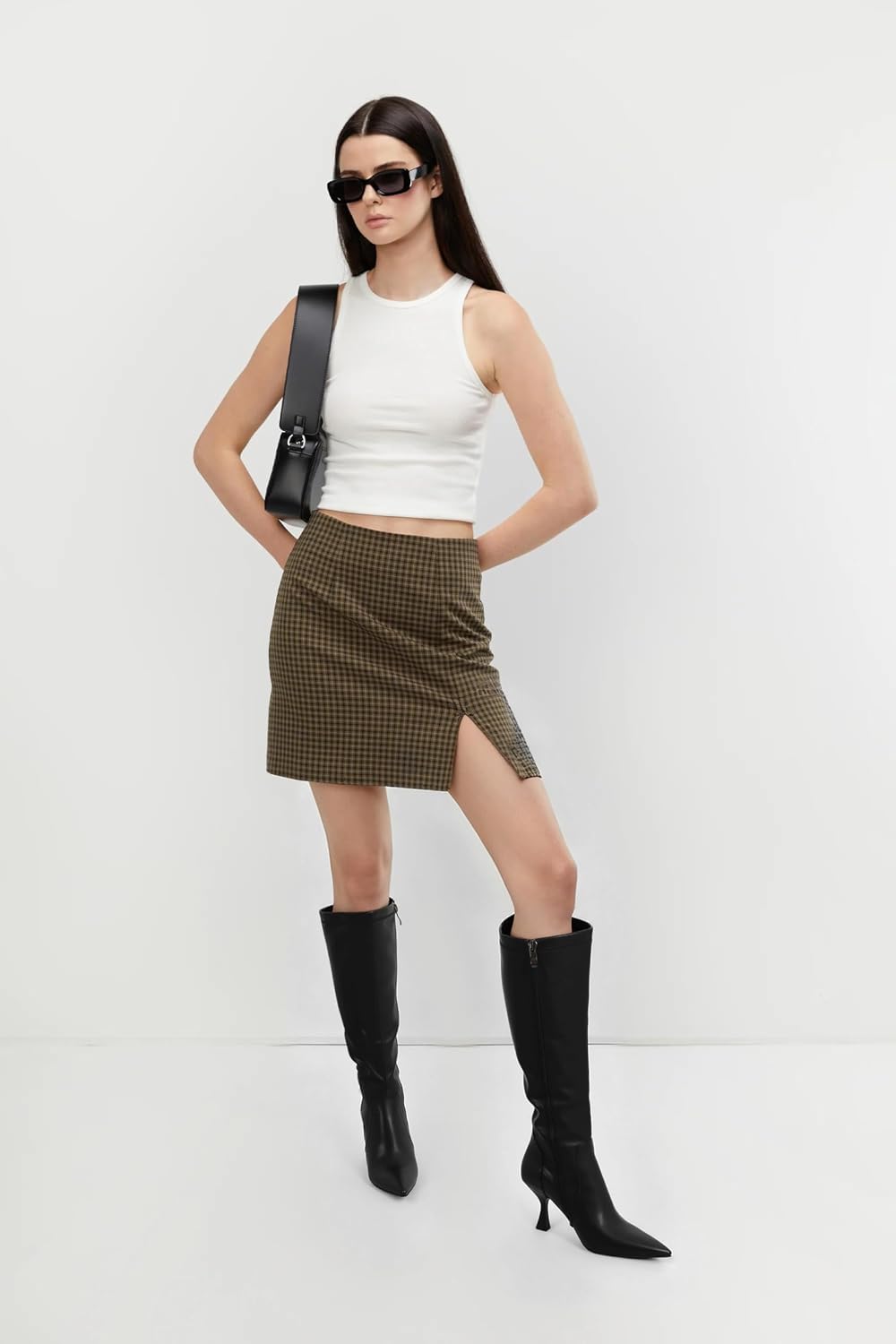 Knee High Stiletto Boots — Faux Leather