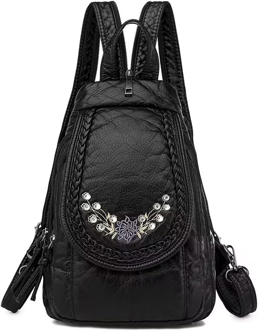 Quilted Queen Mini Backpack Soft Washed PU Leather — Women's