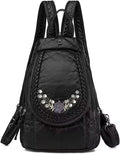 Quilted Queen Mini Backpack Soft Washed PU Leather — Women's
