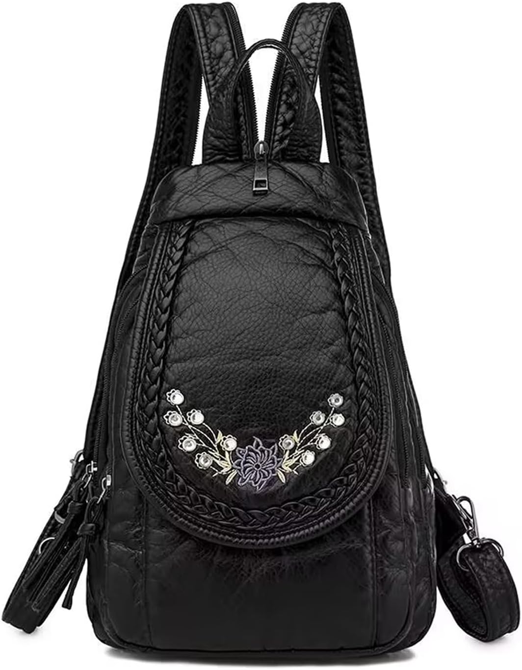 Quilted Queen Mini Backpack Soft Washed PU Leather — Women's
