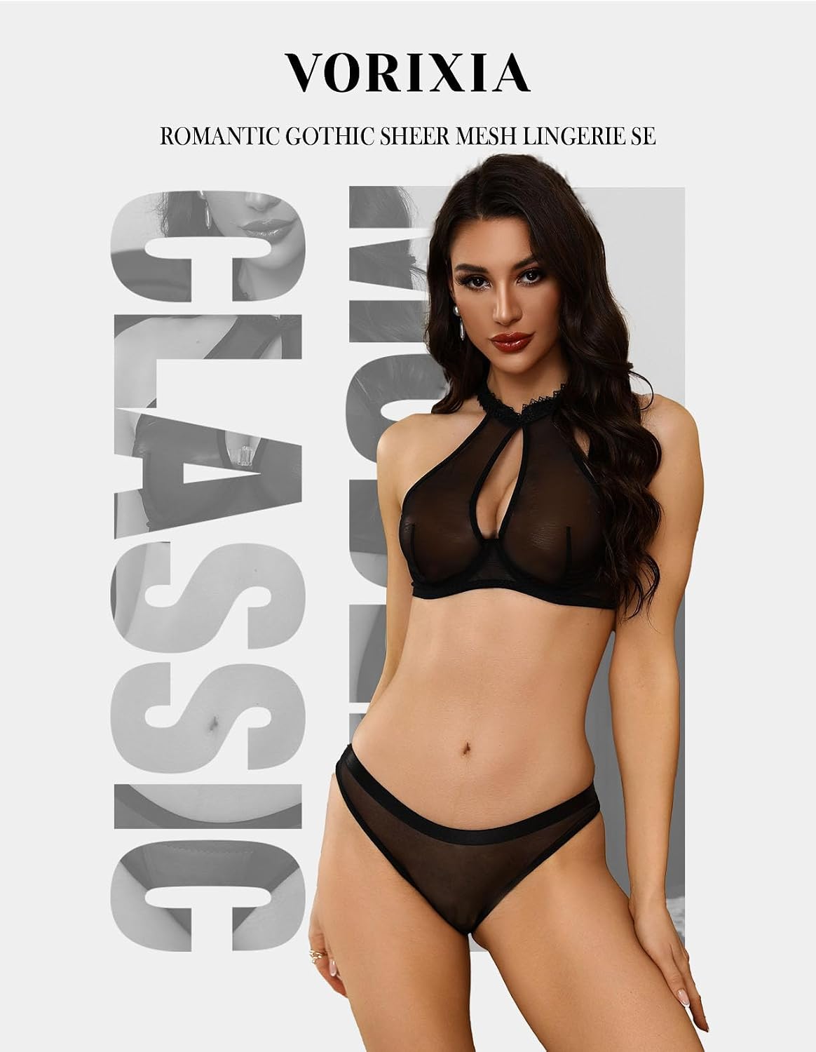 Heat Wave Lingerie Set 2 Piece Sheer Mesh — Women's