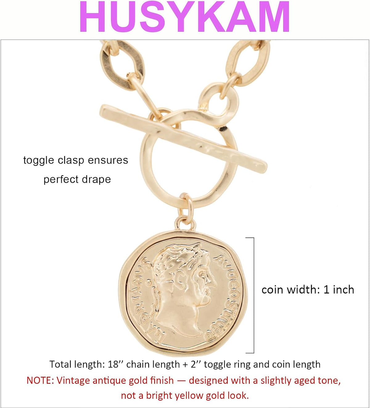 Prong 18K Gold-Plated Pendant — Chunky