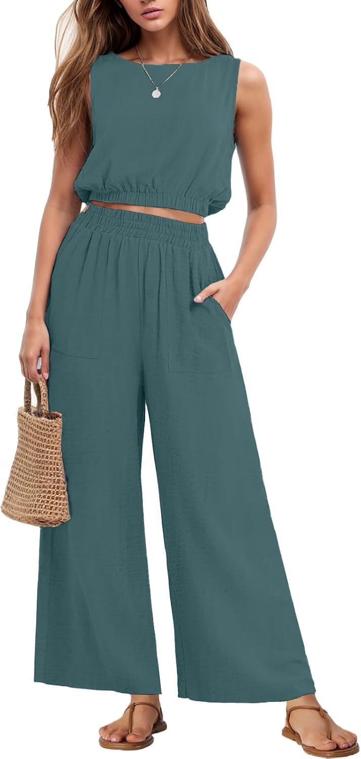 Complete Crop & Pant Set — Sleeveless