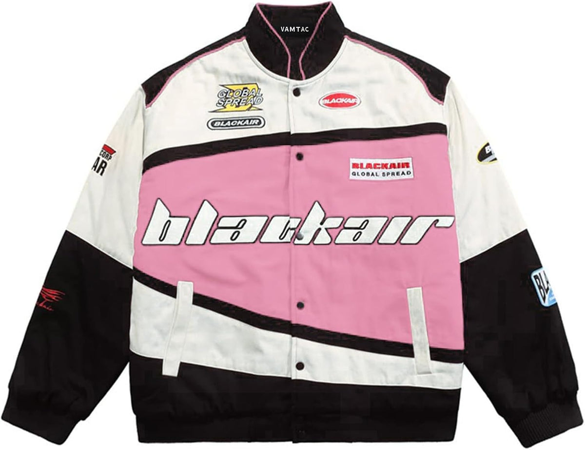 Chain Stitch Cotton Varsity Jacket