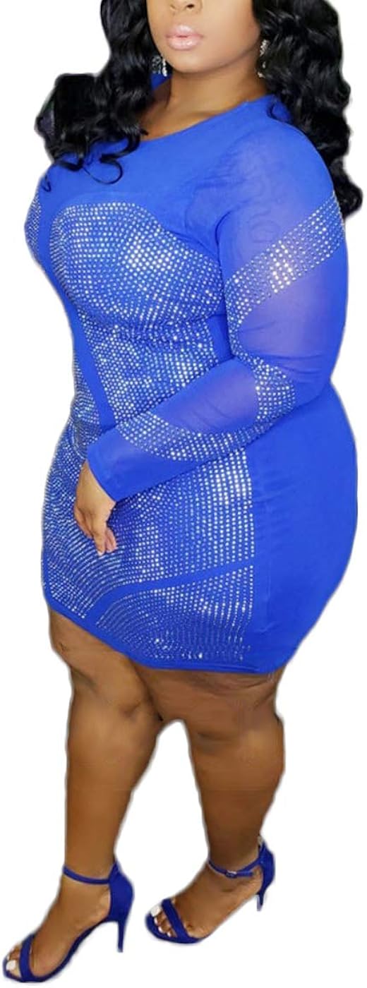 Rhinestone Mesh Dress