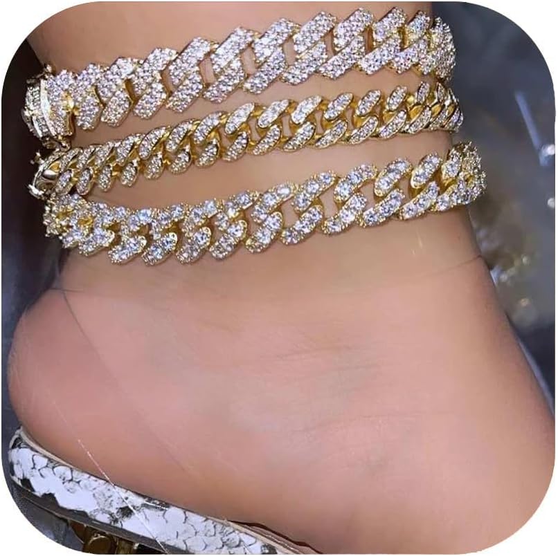 Big Starz Cuban Link Anklet Set — 14K Gold Plated, 3 Piece
