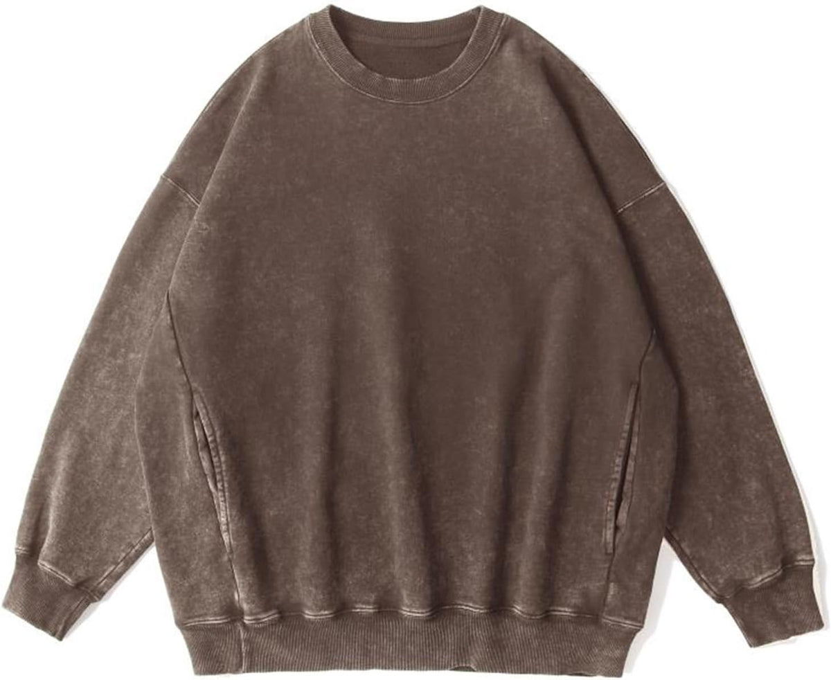 Stone Wash Oversized Hoodie Men Vintage Cotton Casual
