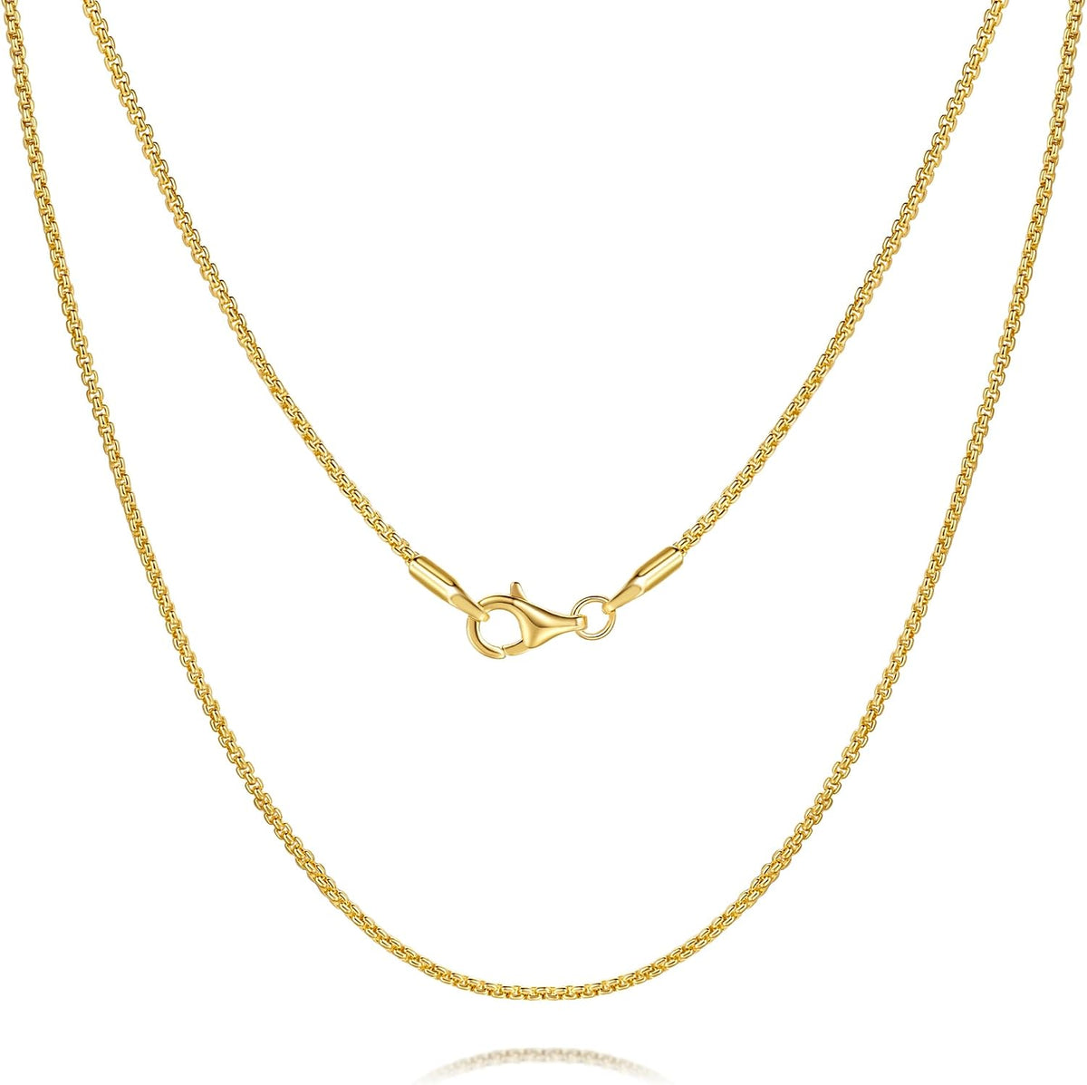 Big Starz Box Chain Necklace — 14K Gold, 18in