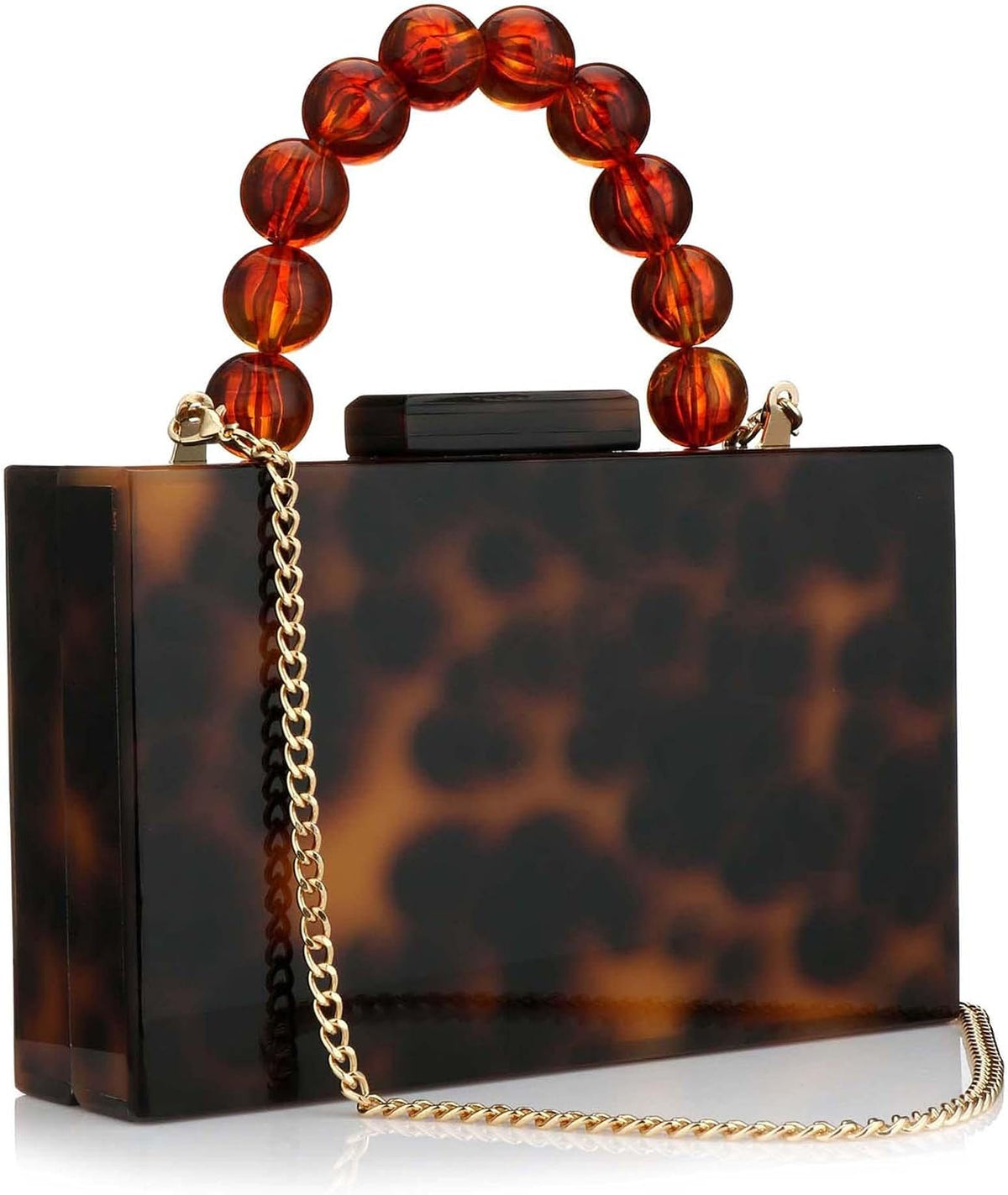 Leopard Acrylic Box Clutch