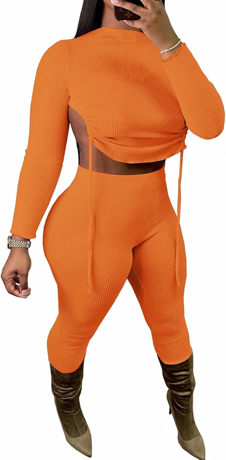 Bodycon Season 2 Piece Jumpsuit Long Sleeve Ribbed — Women's
