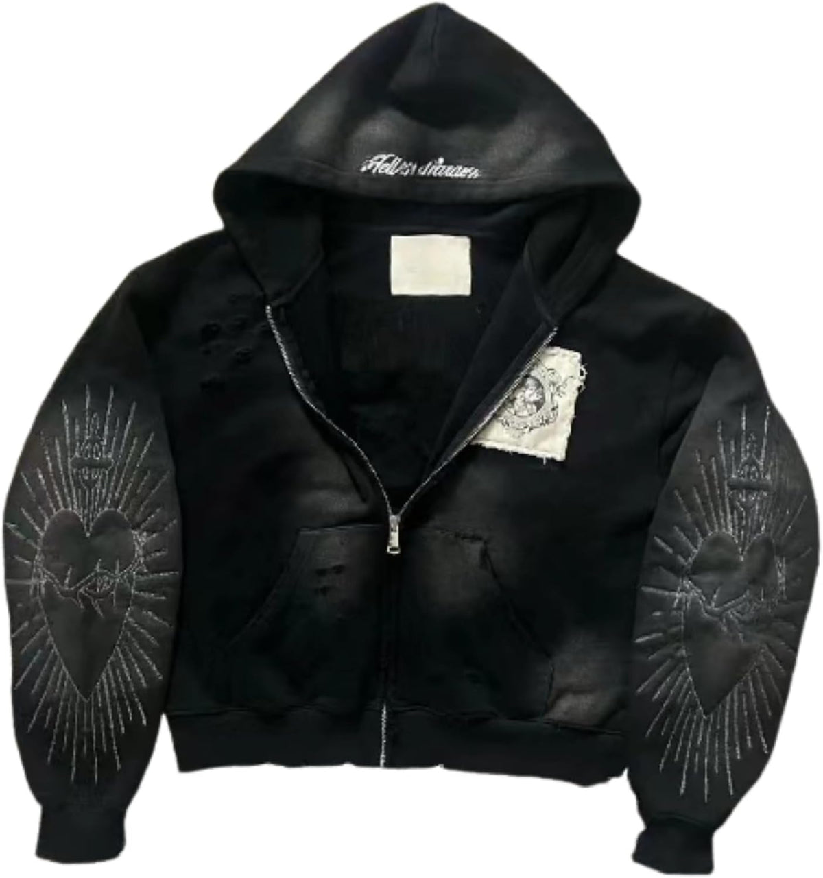 Off The Lot Y2k Grunge Zip Up Hoodie Oversized — Men's