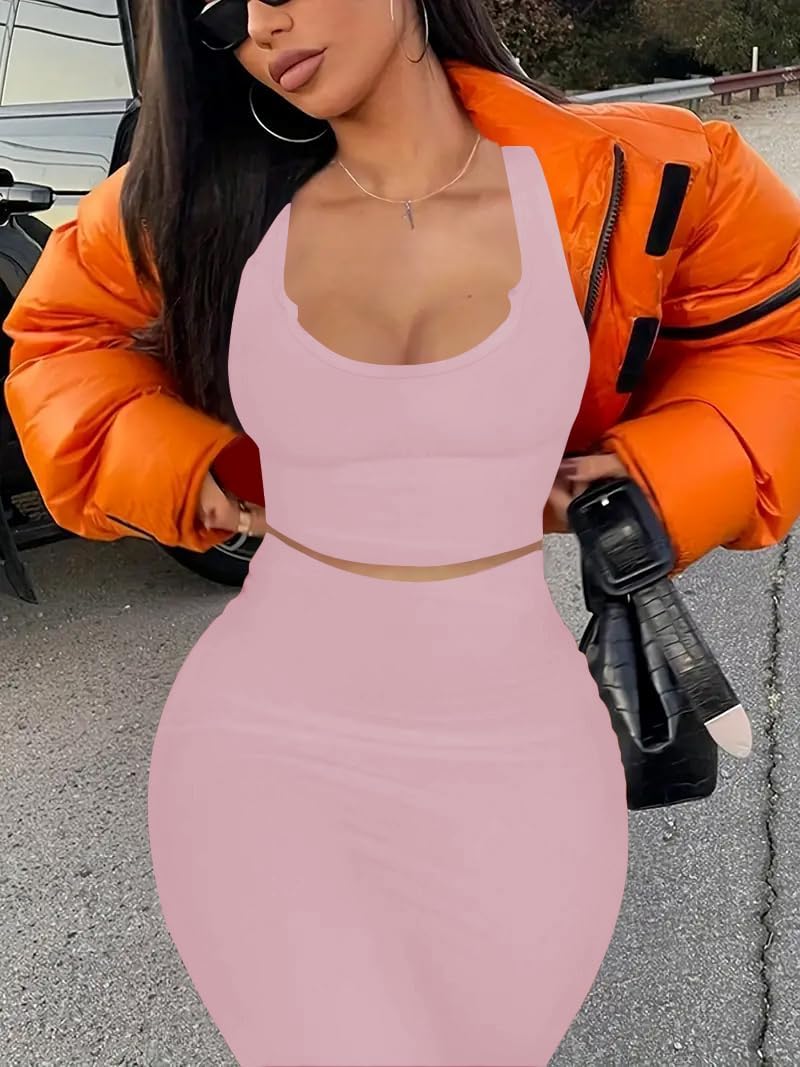 Late Night 2 Piece Bodycon Skirt Set Summer — Women's