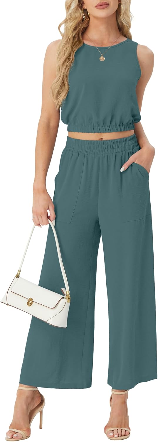 Complete Crop & Pant Set — Sleeveless