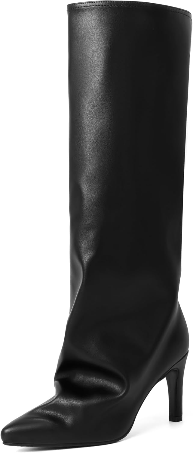 Heel Toe Knee-High Boots — Pointed-Toe