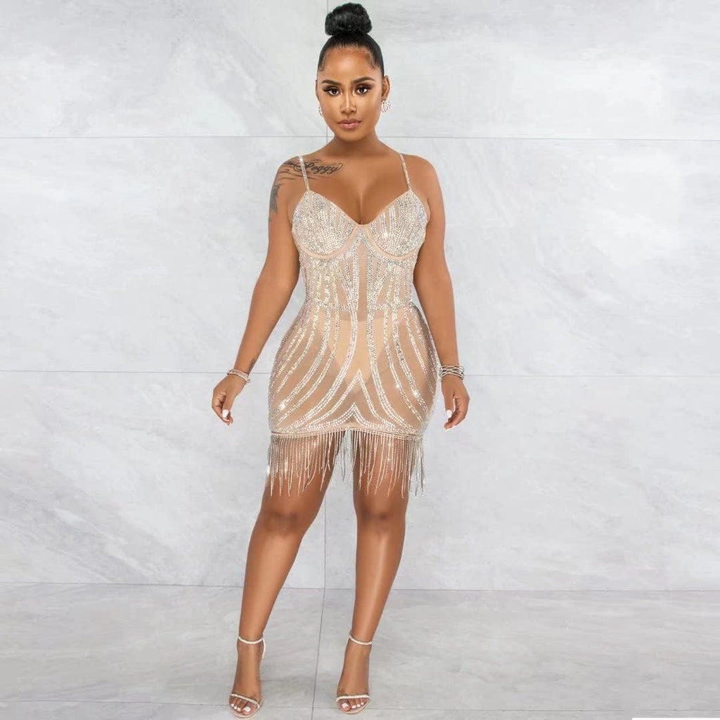 Slick Mesh Bodycon Set — Sleeveless