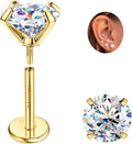 Big Starz Moissanite Flat-Back Stud Earrings — Titanium