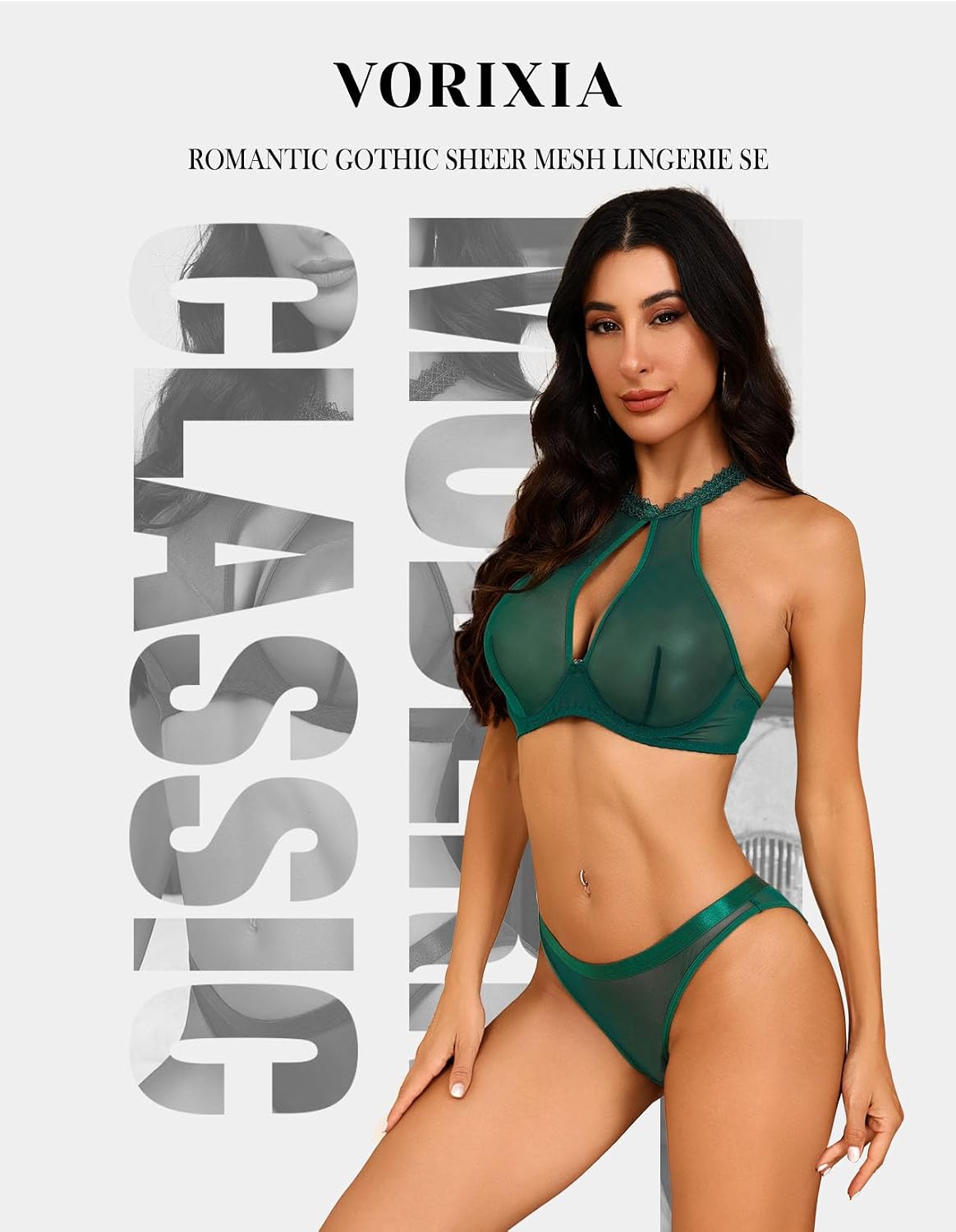 Body Talk Lingerie Set 2 Piece Sheer Mesh — Women's
