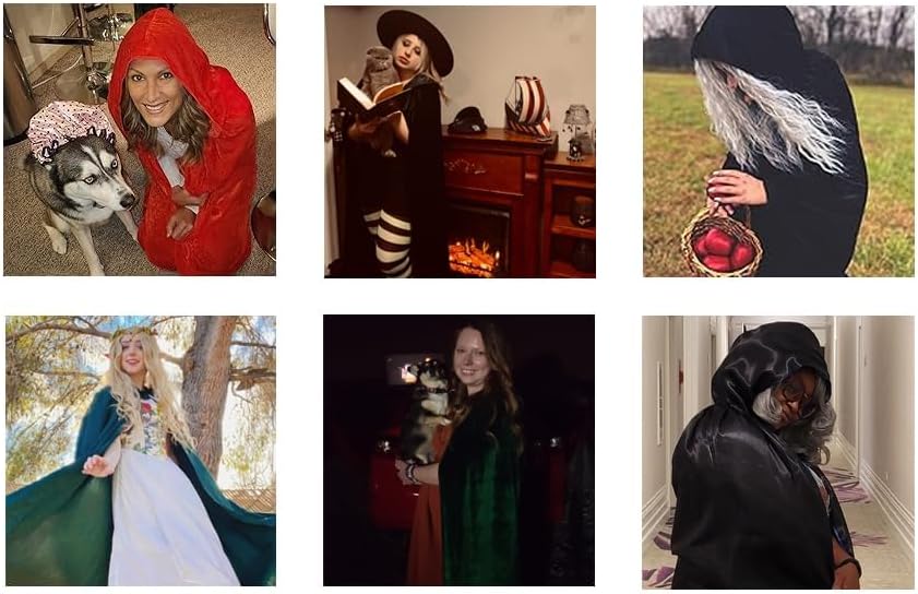 Trick Velvet Hooded Cloak Halloween Cape Costume — Men's
