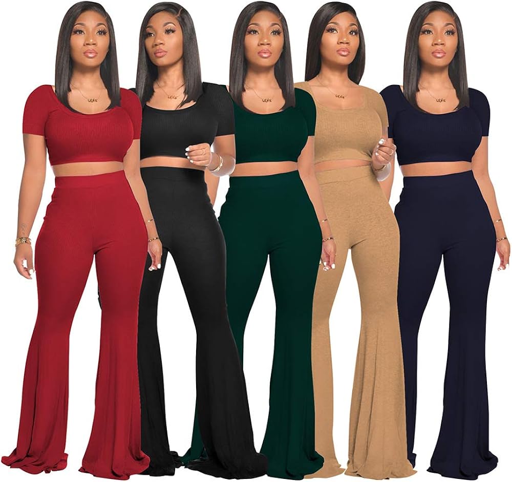 Cut From One Crop & Pant Set — High-Waist