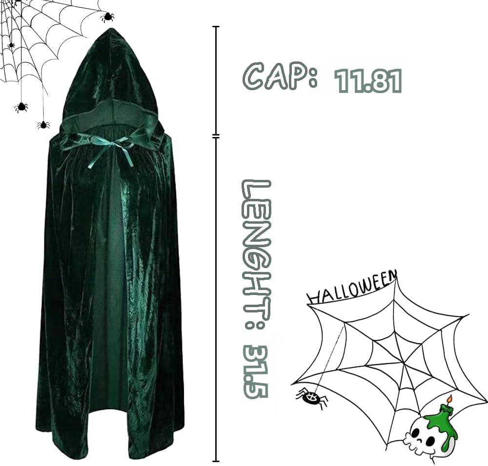 Trick Velvet Hooded Cloak Halloween Cape Costume — Men's