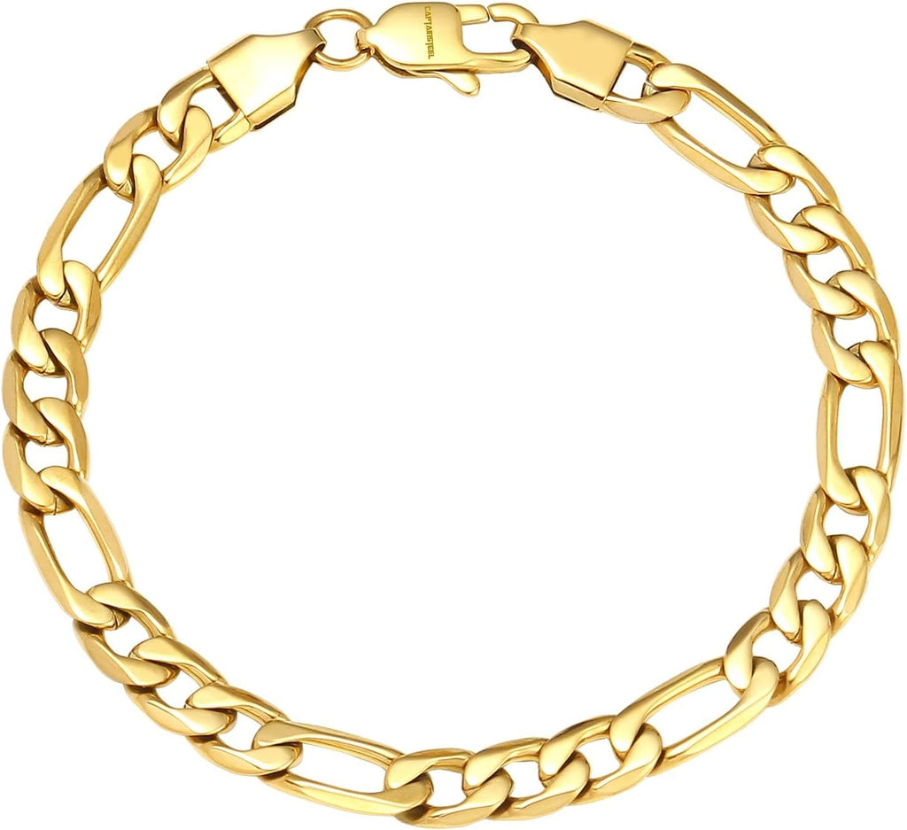 Big Starz Figaro Chain Bracelet — Stainless Steel, 7mm